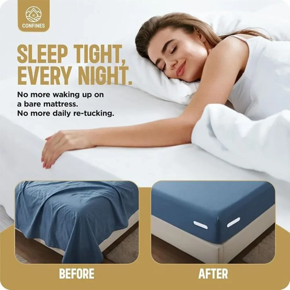Fitted Sheet Holder for Corners, Upgraded Locking Bed Sheet Fastener System